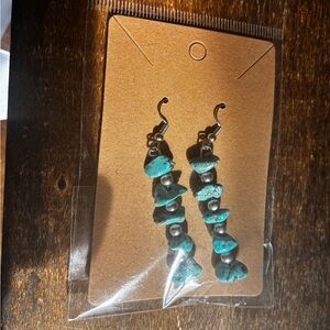 Turquoise and silver color earrings